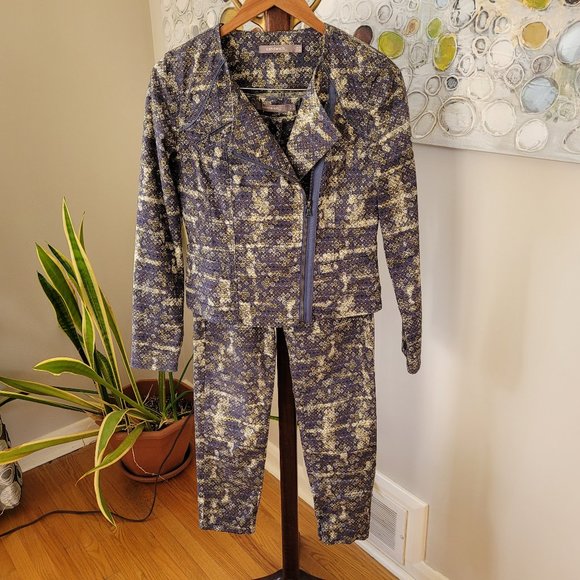 Sandwich Steel Blue and Cream Abstract Print Jacket EU 36/US 6 - Picture 16 of 16